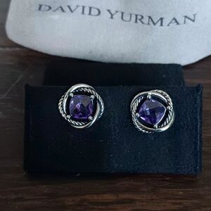David Yurman Silver and Purple Earrings